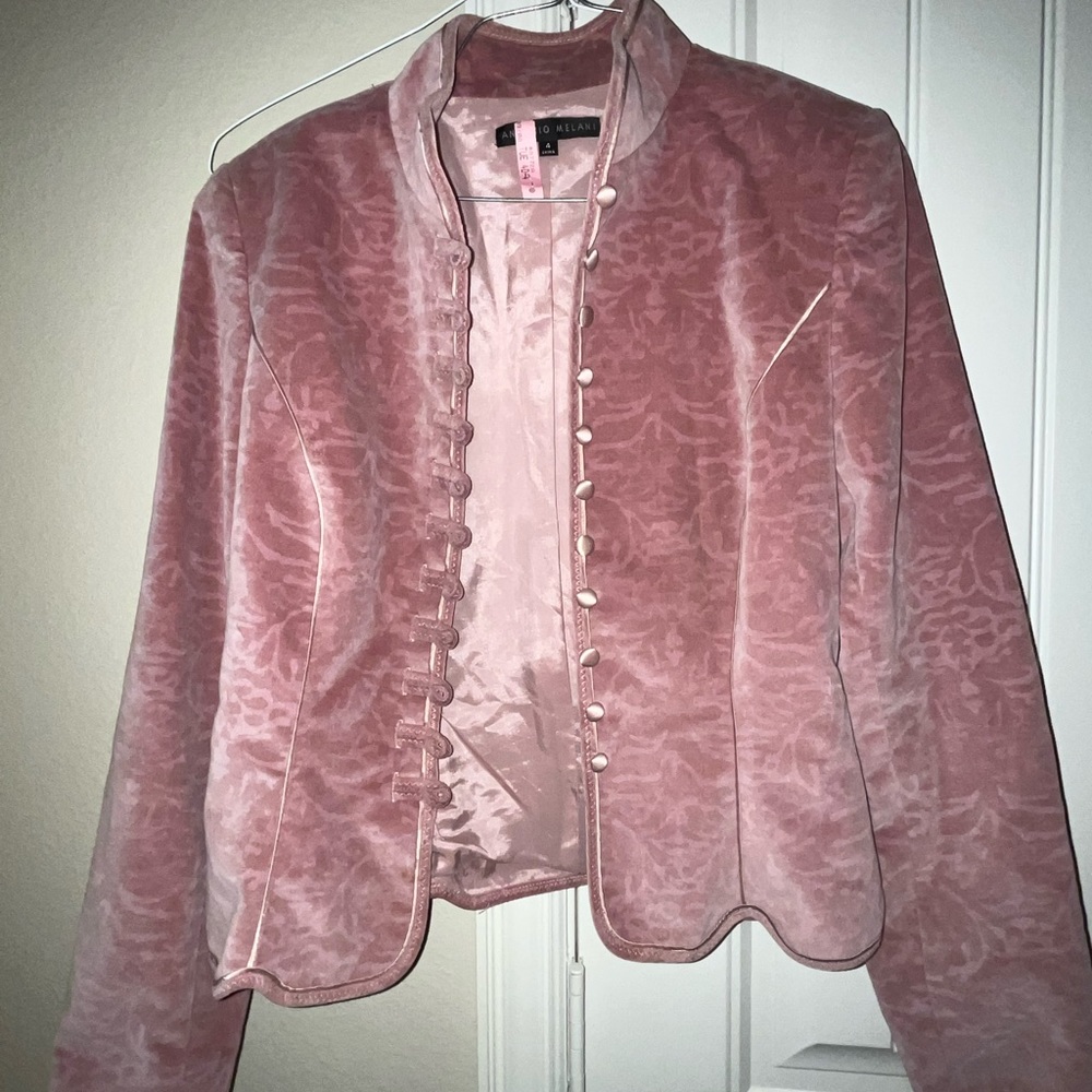 Brushed velvet fitted Antonio Melani jacket, size 4. Professionally Dry cleaned